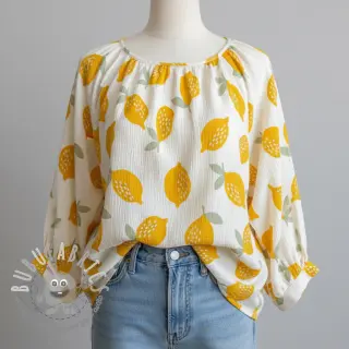 Mussola/Doppia garza Lemons white
