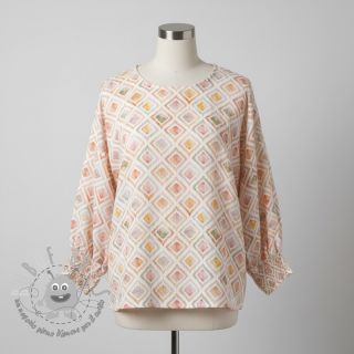 Mussola/Doppia garza Geo watercolour mauve digital print