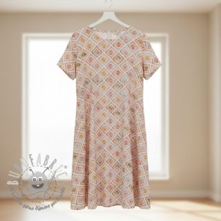 Mussola/Doppia garza Geo watercolour mauve digital print