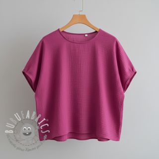 Mussola/Doppia garza cerise ORGANIC