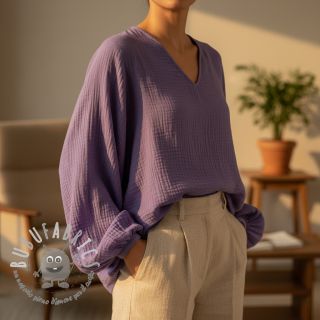 Mussola/Doppia garza lavender ORGANIC