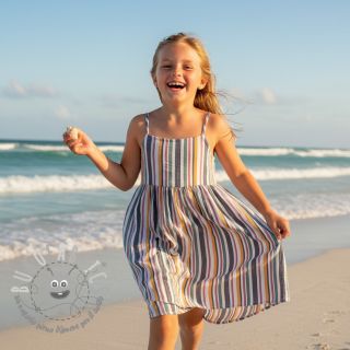 Mussola/Doppia garza yarn dyed Stripe purple