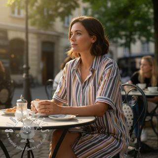 Mussola/Doppia garza yarn dyed Stripe purple