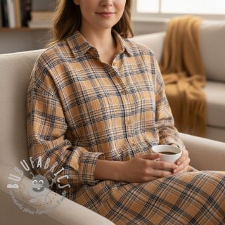 Mussola/Doppia garza Double sided CHECKS multicolour brown