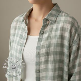 Mussola/Doppia garza Double sided CHECKS MINI nile