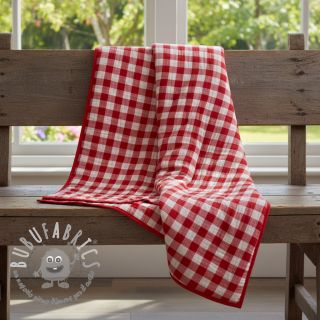 Mussola/Doppia garza Double sided CHECKS MINI red