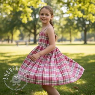 Mussola/Doppia garza Double sided CHECKS pink