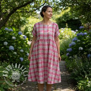 Mussola/Doppia garza Double sided CHECKS pink