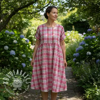 Mussola/Doppia garza Double sided CHECKS pink