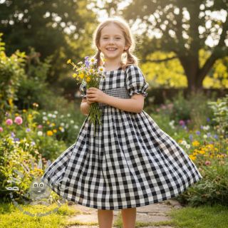 Mussola/Doppia garza Double sided CHECKS MINI black