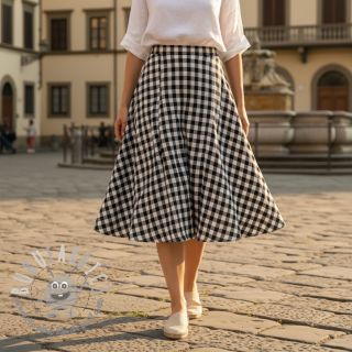 Mussola/Doppia garza Double sided CHECKS MINI black