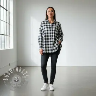 Mussola/Doppia garza Double sided CHECKS MINI black