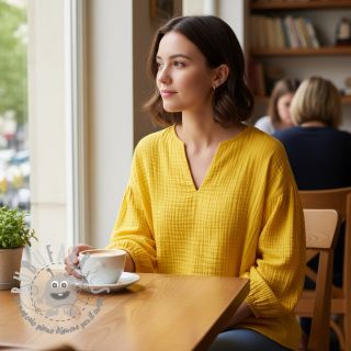 Mussola/Doppia garza lemon ORGANIC