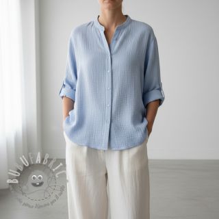 Mussola/Doppia garza blue heaven ORGANIC