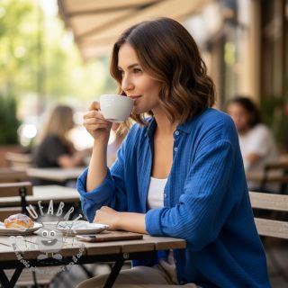 Mussola/Doppia garza cobalt