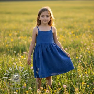 Mussola/Doppia garza cobalt ORGANIC