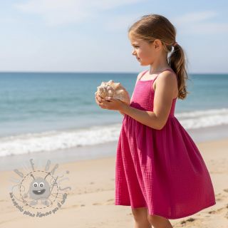 Mussola/Doppia garza fuchsia ORGANIC