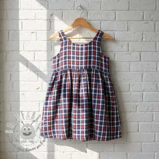 Mussola/Doppia garza Double sided Checks navy