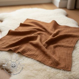 Mussola/Doppia garza cognac ORGANIC