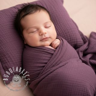 Mussola/Doppia garza aubergine