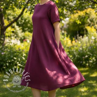 Mussola/Doppia garza berry ORGANIC