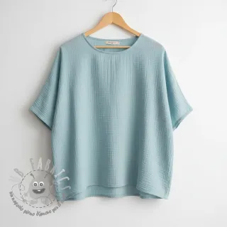 Mussola/Doppia garza teal ORGANIC