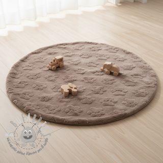 Fleece Paw prints taupe