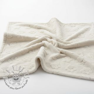 Fleece Paw prints ecru
