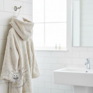 Fleece Paw prints ecru