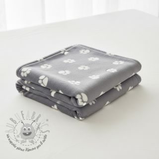 Wellness Fleece Dog paw light grey