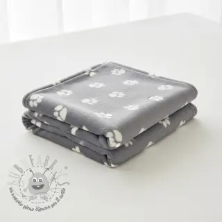 Wellness Fleece Dog paw light grey