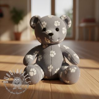 Wellness Fleece Dog paw light grey