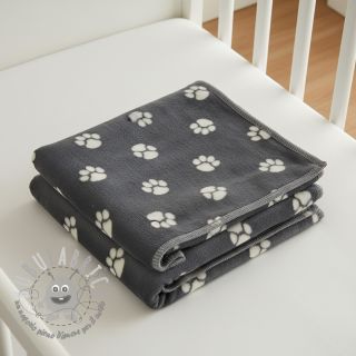 Wellness Fleece Dog paw dark grey