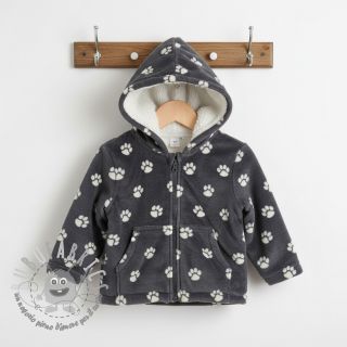 Wellness Fleece Dog paw dark grey