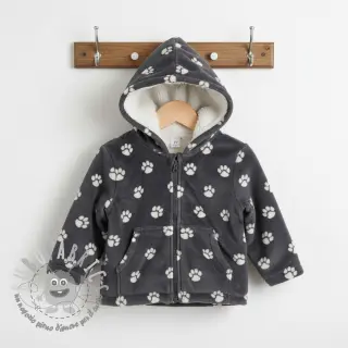 Wellness Fleece Dog paw dark grey