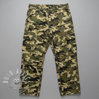 JEANS DENIM STRETCH Camouflage camo green