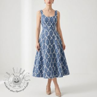 JEANS DENIM Ruffia Flowers design A