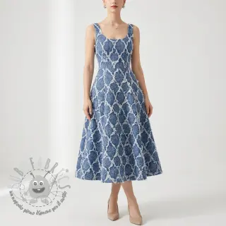 JEANS DENIM Ruffia Flowers design A