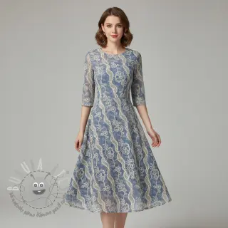 Tessuto di cotone JEANS EMBROIDERY Flora design B