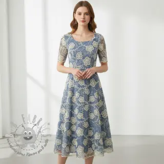 Tessuto di cotone JEANS EMBROIDERY Flora design D