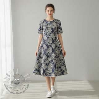 Tessuto di cotone JEANS EMBROIDERY Niva design A