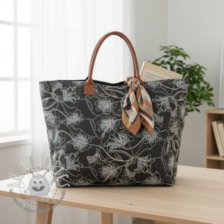 Tessuto di cotone JEANS EMBROIDERY Lisa design C