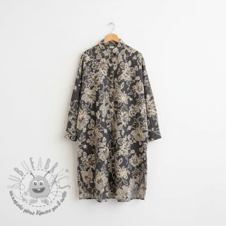 Tessuto di cotone JEANS EMBROIDERY Bouquet black