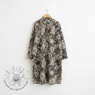 Tessuto di cotone JEANS EMBROIDERY Bouquet black