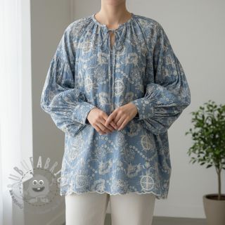 Tessuto di cotone JEANS Embroidery Buttercup