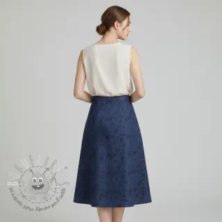 JEANS 9,5 OZ Embossed Flowers dark blue
