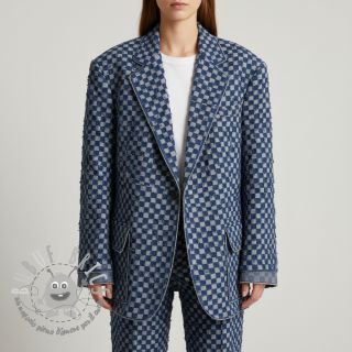 JEANS Check Jacquard DARK BLUE