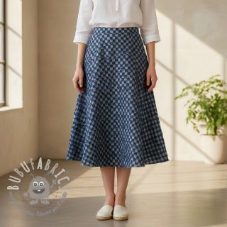 JEANS Check Jacquard DARK BLUE