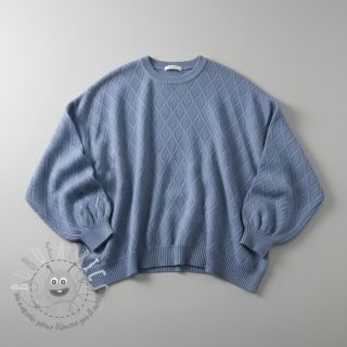 Maglia jacquard Diamond baby blue