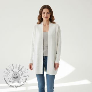 Maglia jacquard Cable white